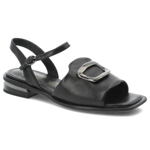 Czarne Sandały S.Barski Eleganckie Obuwie Damskie