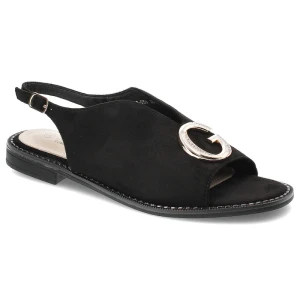 Czarne Sandały S.Barski Eleganckie Obuwie Damskie