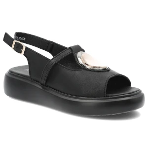 Zdjęcie produktu Czarne Sandały S.Barski Eleganckie Obuwie Damskie