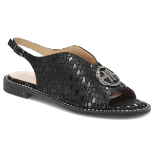 Czarne Sandały S.Barski Modne Obuwie Damskie