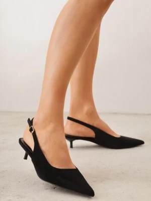 Czarne Sandały Slingback na Szpilce Kaczuszce Vetilia c&l fashion