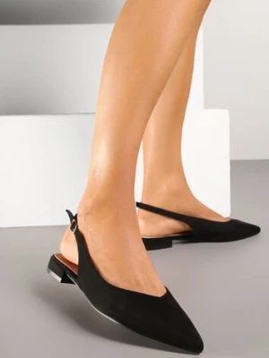 Czarne Sandały Slingback Vices z Wkładką ze Skóry Naturalnej Annisae