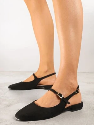 Czarne Sandały Slingback Vices z Wkładką ze Skóry Naturalnej Sovritia