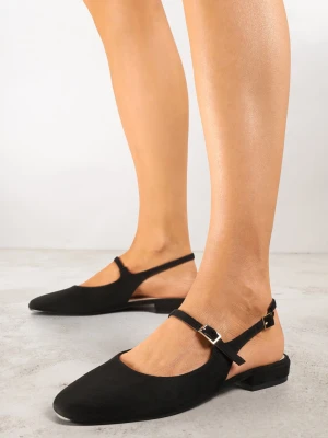 Czarne Sandały Slingback Vices z Wkładką ze Skóry Naturalnej Sovritia