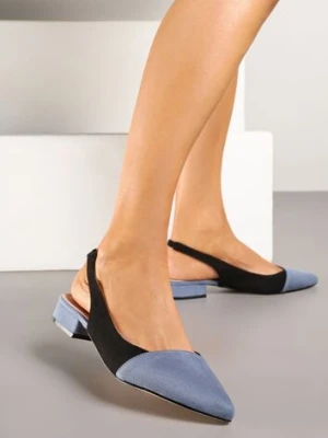 Czarne Sandały Typu Slingback z Wkładką ze Skóry Naturalnej Galindena
