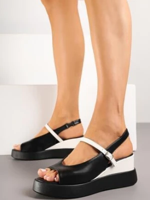 Czarne Sandały Vices na Grubej Podeszwie Zdobione Paskiem z Klamerką Realisa