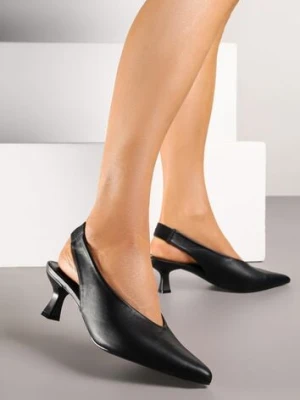 Czarne Czółenka Sandały Vices na Kaczuszce Typu Slingback Liluriela