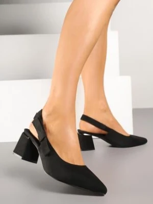 Czarne Sandały Vices na Obcasie ze Skórzaną Wkładką Bez Pięty Vevazira