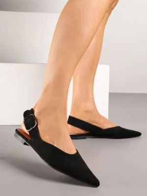 Czarne Sandały Vices Typu Slingback z Wkładką ze Skóry Naturalnej Rallora