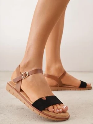 Czarne Sandały VICES w Stylu Basic z Paskiem z Klamerką Loretha