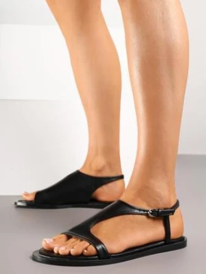 Czarne Sandały Vices z Asymetryczną Cholewką Merira