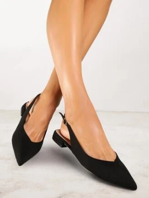 Czarne Sandały Vices ze Skórzaną Wkładką i Noskiem w Szpic Anniles