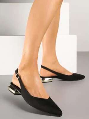 Czarne Sandały Vices ze Skórzaną Wkładką i Noskiem w Szpic Galurena