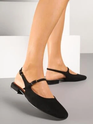 Czarne Sandały Vices ze Skórzaną Wkładką i Paskami z Klamrami Karritis