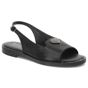 Czarne Sandały Vinceza Lekkie Eleganckie Obuwie Damskie