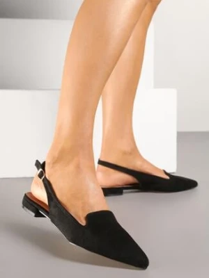 Czarne Sandały z Odkrytą Pięta Skórzaną Wkładką i Ozdobnymi Wycięciami Nuriea goodin