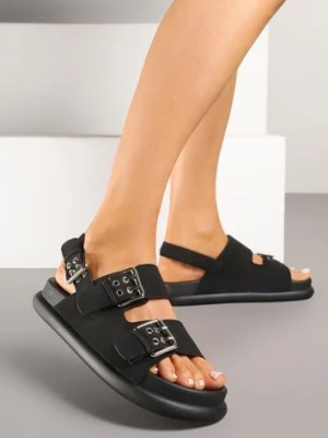 Czarne Sandały z Ozdobnymi Paskami ze Sprzączkami Fillea bestelle