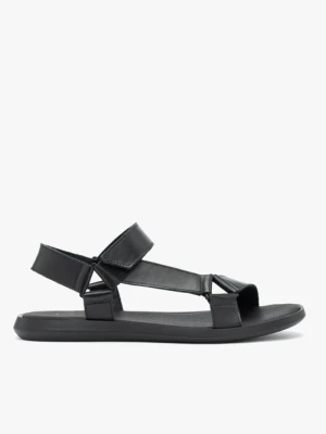 Czarne sandały ze skóry licowej Ryłko