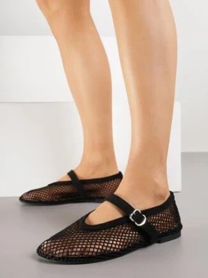 Czarne Siateczkowe Balerinki Appletwinkle