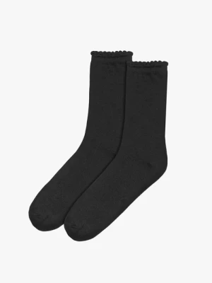 Czarne skarpety bawełniane z falbanką Ryłko