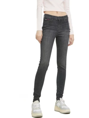 Czarne Skinny Jeans z Naszytym Logo Tommy Jeans