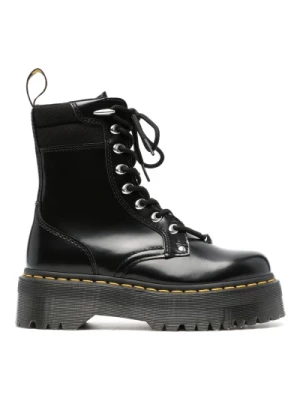 Czarne Skórzane Buty z Zamkiem i Błyszczącymi Elementami Dr. Martens