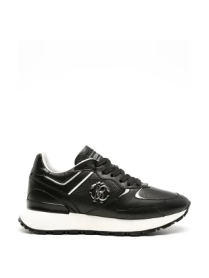 Czarne Skórzane Casual Sneakers dla Mężczyzn Roberto Cavalli