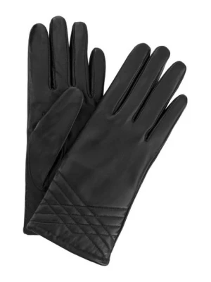 Czarne skórzane rękawiczki damskie OCHNIK