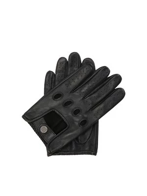 Czarne skórzane rękawiczki męskie samochodowe Kazar