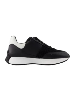 Czarne Skórzane Runner Sneakers Alexander McQueen