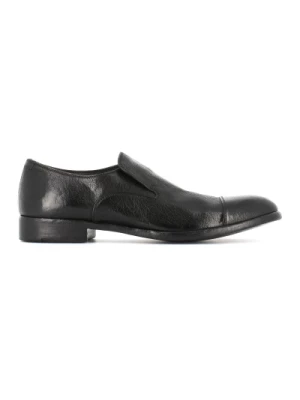 Czarne Skórzane Sandały z Efektem Vintage Alberto Fasciani