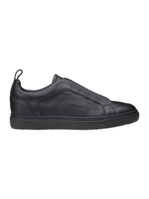Czarne skórzane slip-on sneakersy Doucal's