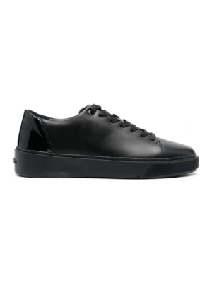 Czarne Skórzane Sneakersy dla Mężczyzn Calvin Klein