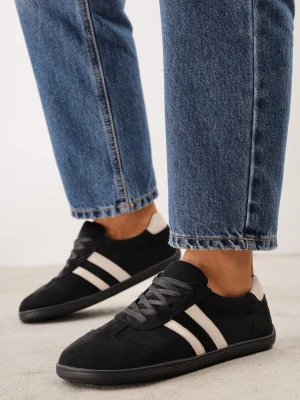 Czarne Sneakersy Casual w Typie Barefoot z Imitacji Zamszu Makka Ideal
