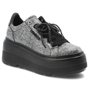 Czarne Sneakersy Chebello Eleganckie Obuwie Damskie Na Platformie