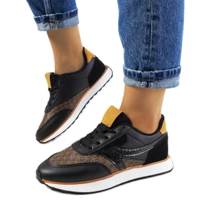 Czarne sneakersy damskie Chiara brązowe Inna marka