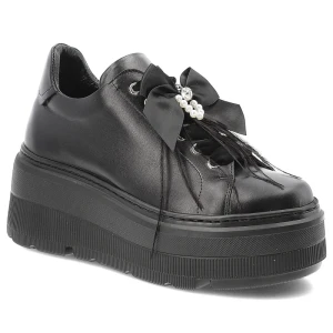 Czarne Sneakersy Karino Modne Obuwie Damskie Na Platformie