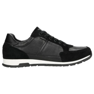Czarne sneakersy męskie z łączonych skór 10051-71 Wojas