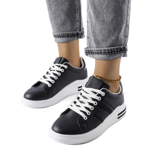 Czarne sneakersy na platformie Lanoie Inna marka