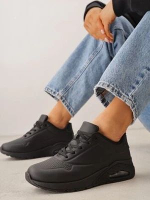 Zdjęcie produktu Czarne Sneakersy na Platformie z Transparentną Wstawką przy Podeszwie Riovira