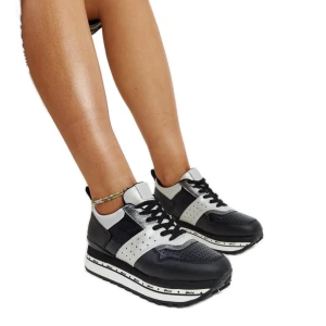 Czarne sneakersy na wysokiej podeszwie Askalua Inna marka
