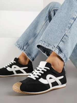 Czarne Sneakersy Ozdobione Geometrycznym Motywem Ardetia mulanka