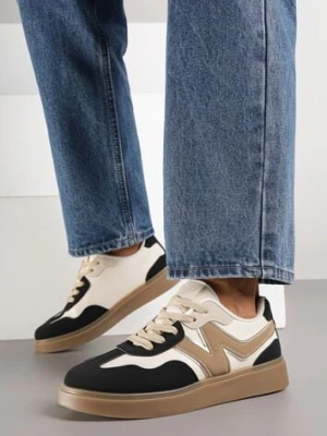 Czarne Sneakersy Ozdobione Geometrycznym Motywem Benike ideal