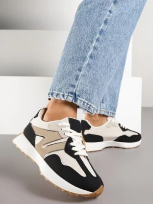 Czarne Sneakersy Ozdobione Geometrycznym Motywem Rilameia c'm paris
