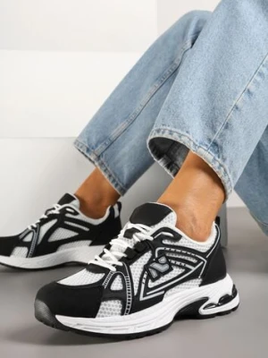 Czarne Sneakersy Ozdobione Geometrycznym Motywem Tasoti smallawan