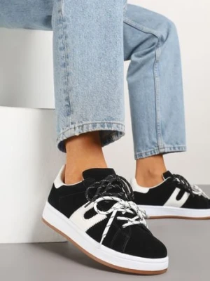 Czarne Sneakersy Ozdobione Geometrycznym Motywem Telindrela be.sport