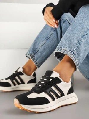 Czarne Sneakersy Ozdobione Geometrycznym Wzorem Eldvisa