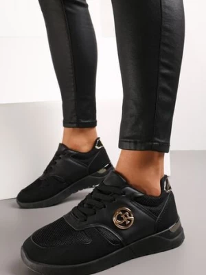 Czarne Sneakersy Ozdobione Metalicznymi Wstawkami Dabriele