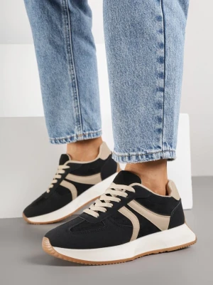 Czarne Sneakersy Ozdobione Paskami Florgisse Marquiiz