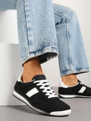 Czarne Sneakersy Ozdobione Paskiem Cleova maira